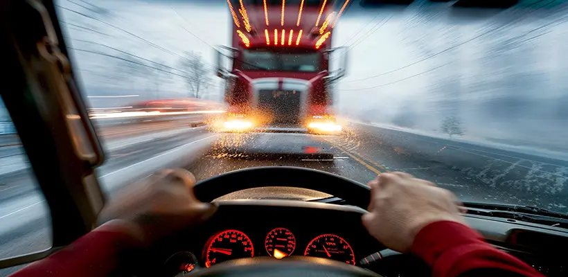 A person about to crash into a truck and victims will need a truck accident lawyer to file a claim.